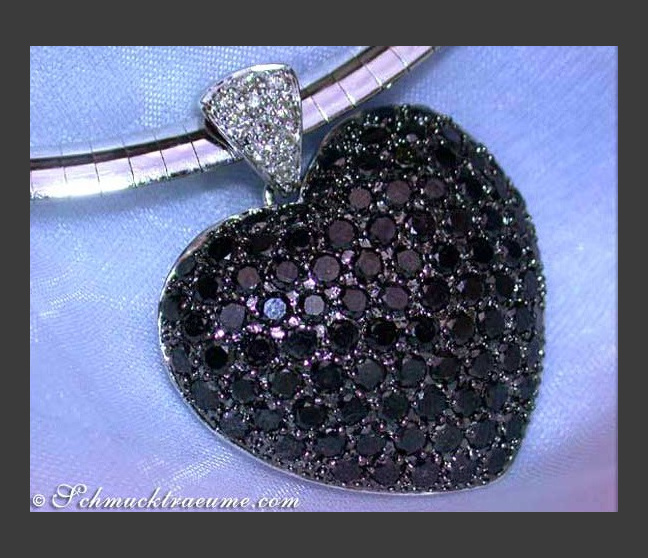 Huge Black Diamond Heart Pendant Huge Black Diamond Heart Pendant