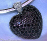 Huge Black Diamond Heart Pendant