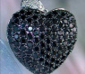 Huge Black Diamond Heart Pendant