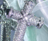 Stately Diamond Cross Pendant in White gold 18k