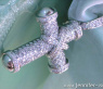 Stately Diamond Cross Pendant in White gold 18k
