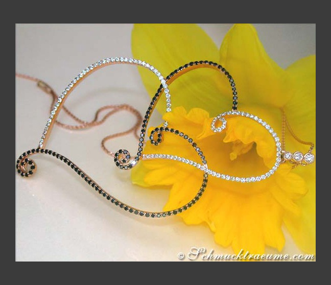Extra large Black & White Diamond Heart Pendant Extra large Black & White Diamond Heart Pendant