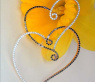 Extra large Black & White Diamond Heart Pendant