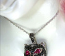 Unique Panther Head Pendant with Black Diamonds
