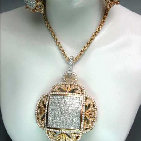 Luxus Diamanten Anhänger Gelbgold 750