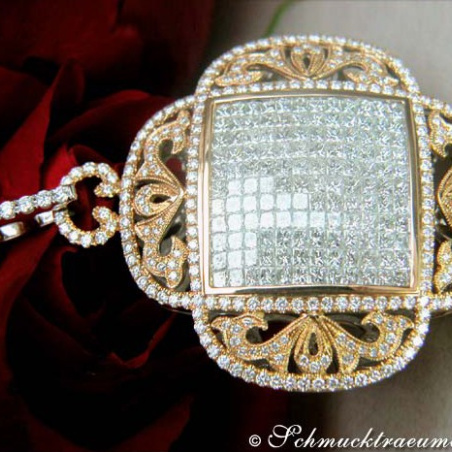 Luxus Diamanten Anhänger Gelbgold 750