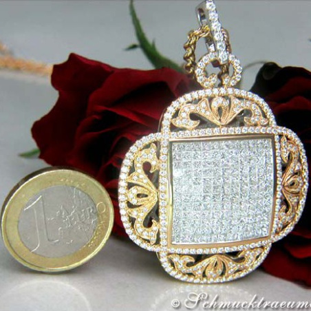 Luxus Diamanten Anhänger Gelbgold 750