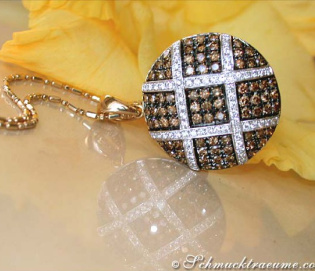 Fancy Pendant with White & Natural Brown Diamonds