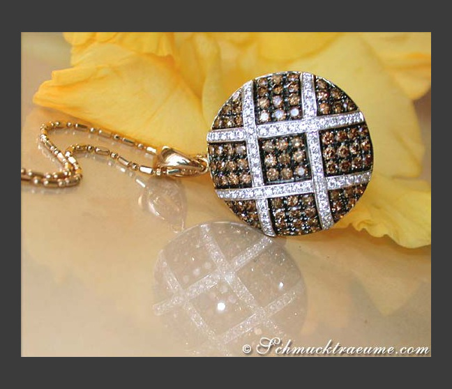 Fancy Pendant with White & Natural Brown Diamonds Fancy Pendant with White & Natural Brown Diamonds