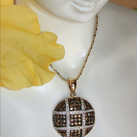 Fancy Pendant with White & Natural Brown Diamonds