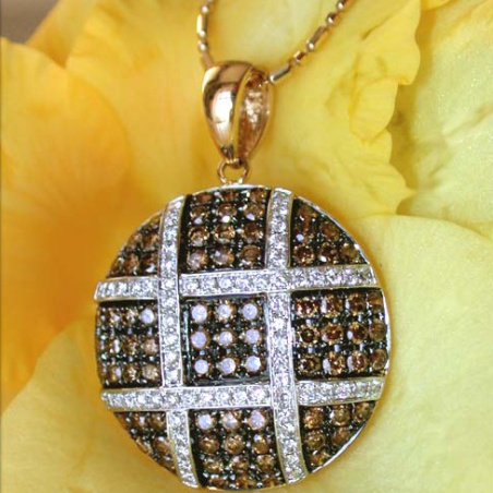 Fancy Pendant with White & Natural Brown Diamonds