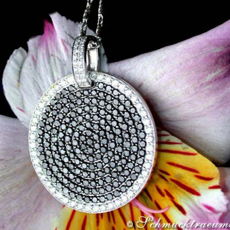 Unconventional Black & White Diamond Pendant