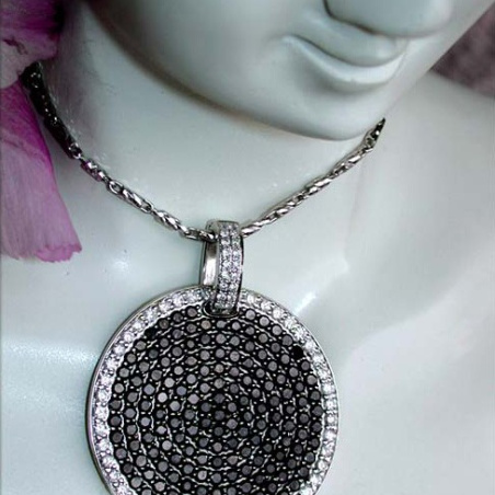 Unconventional Black & White Diamond Pendant