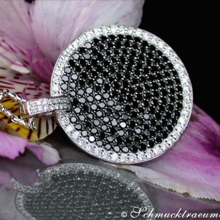 Unconventional Black & White Diamond Pendant