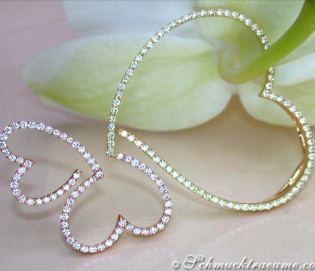 Fantastic Heart Pendant with White & Yellow Diamonds