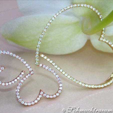 Fantastic Heart Pendant with White & Yellow Diamonds