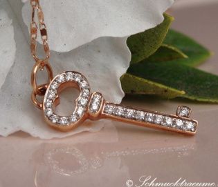 Delicate Diamond Key Pendant