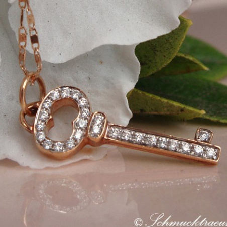 Delicate Diamond Key Pendant