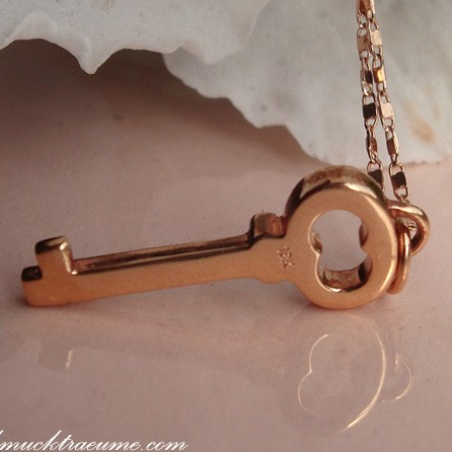 Delicate Diamond Key Pendant