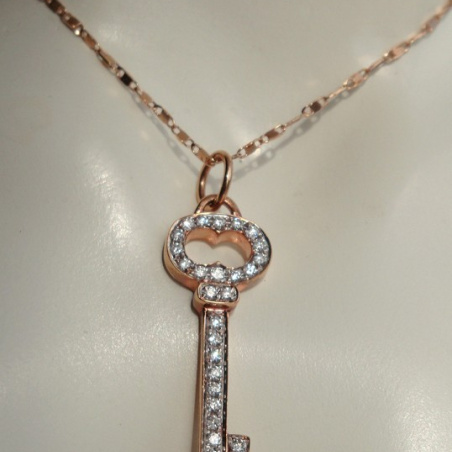 Delicate Diamond Key Pendant