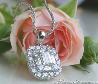 Exquisite Baguette & Brilliant Cut Diamond Pendant