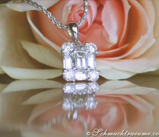 Exquisite Diamond Square Pendant