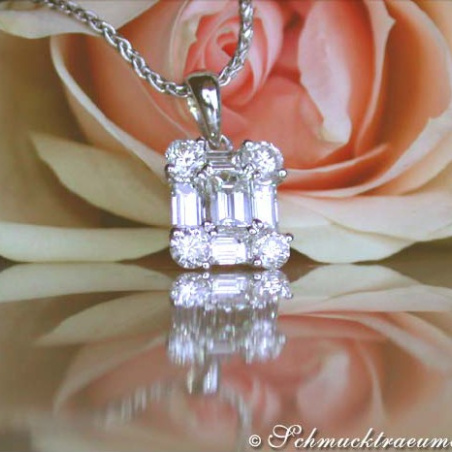 Exquisite Diamond Square Pendant