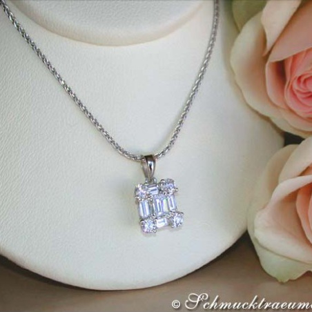 Exquisite Diamond Square Pendant