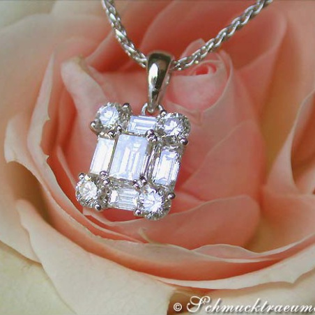 Exquisite Diamond Square Pendant