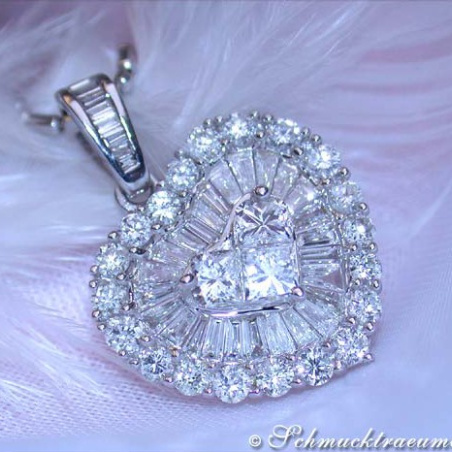 Brillanten Diamanten Herz Anhänger