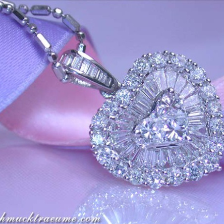 Brillanten Diamanten Herz Anhänger
