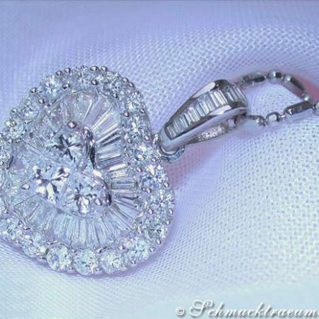 Brillanten Diamanten Herz Anhänger