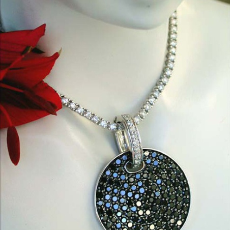 Versatile Black & White Diamond Pendant