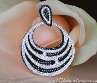 Magnificent Black & White Diamond Pendant