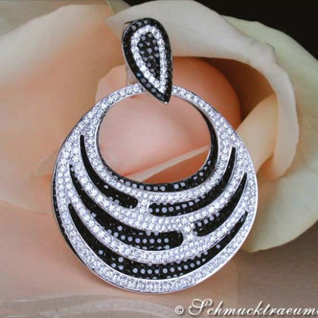 Magnificent Black & White Diamond Pendant