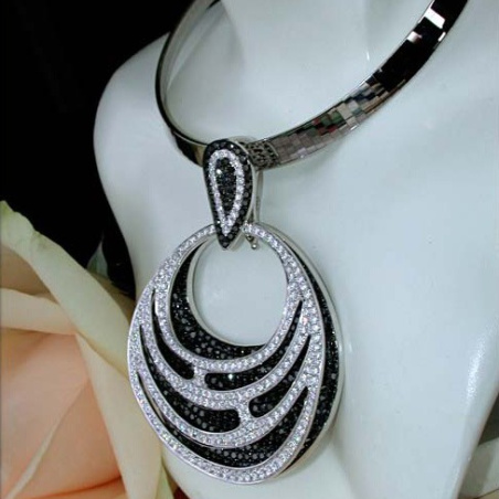 Magnificent Black & White Diamond Pendant