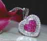 Unique Ruby Heart Pendant with Diamonds