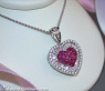 Unique Ruby Heart Pendant with Diamonds