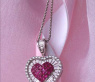 Unique Ruby Heart Pendant with Diamonds