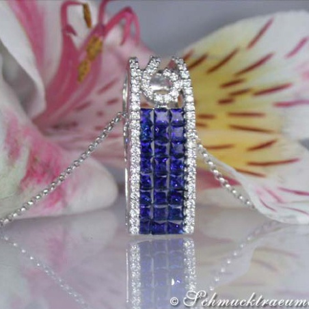 Beautiful Sapphire Pendant with Diamonds