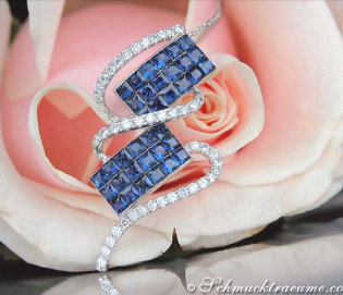 Beautiful Ceylon Sapphire Pendant with Diamonds