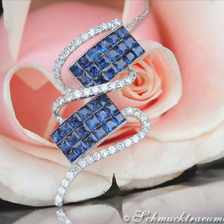 Beautiful Ceylon Sapphire Pendant with Diamonds