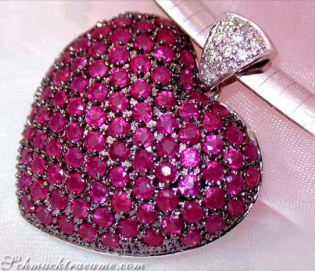 Huge Ruby Heart Pendant