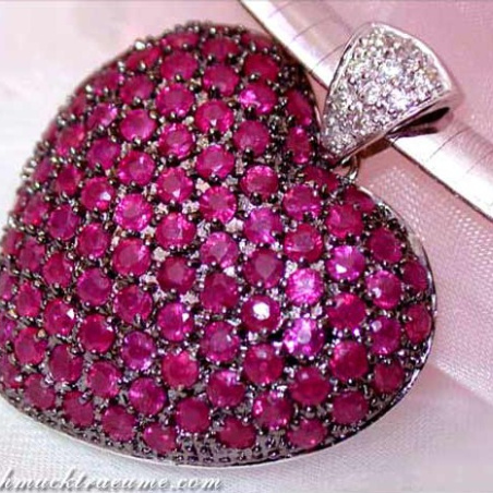 Huge Ruby Heart Pendant