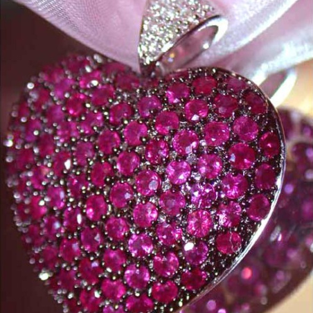 Huge Ruby Heart Pendant