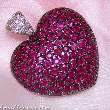 Huge Ruby Heart Pendant