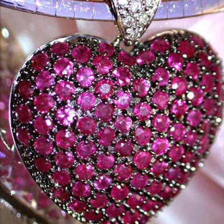 Huge Ruby Heart Pendant