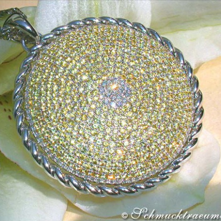 Opulent Yellow Sapphire Pendant with Diamonds