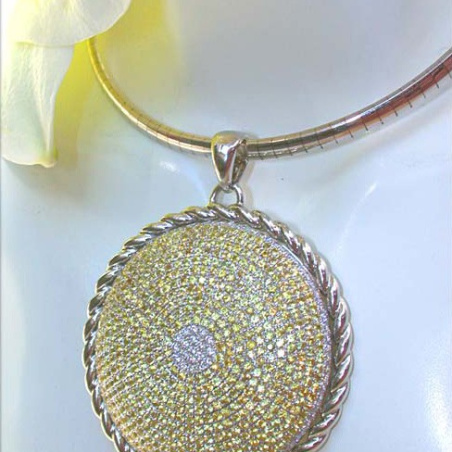 Opulent Yellow Sapphire Pendant with Diamonds