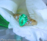 Magnificent Emerald Pear Ring with Diamons